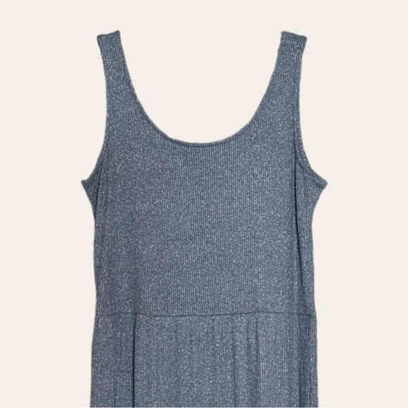 Daily Ritual Tiered Slate Blue Stretch Jersey Knit Maxi Dress Size S - Picture 4 of 9